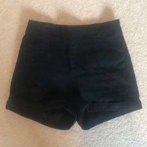 Black High-Waisted Shorts